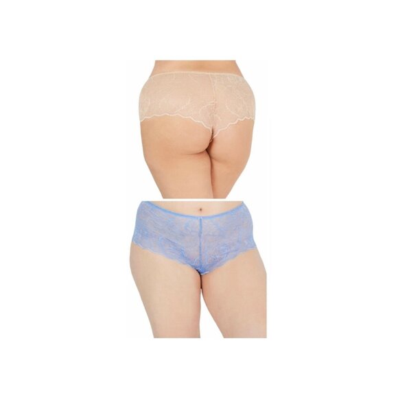 INC Intl Concepts Plus Size 1X Lace Boyshort Panties (2) Pair Frappe Blue NWT - Picture 4 of 6